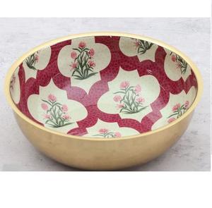 Nouvelle Tendance : Bol Décoratif en Métal pour Table, Finition Émaillée, Forme Arrondie, pour Fruits, Snacks et Fruits Secs – Fournisseur Indien - Product Image 1