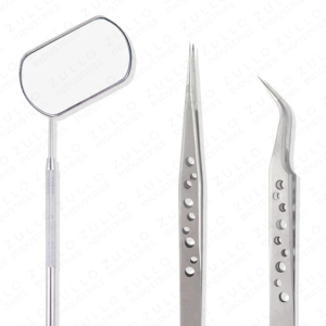 Professional Eyelash Extension Tweezers with Mirror Handle Solid Color Stainless Steel New Design Precision Lash <b>Tool</b> Kit - Product Image 5