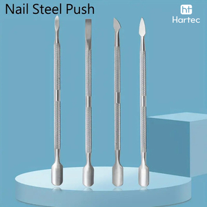 New Trendy 4-in-1 Dual-Ended Durable Stainless Steel Manicure Grooming Kit Multi-Head Cuticle Pusher Set For Professional Use - Product Image 6