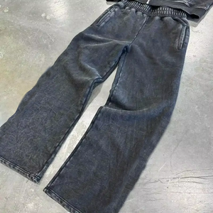 Conjunto Deportivo con Efecto Ácido, Estilo Vintage, Pantalones Deportivos Acampanados con Efecto Desgastado y Sudadera con Cremallera - Product Image 4