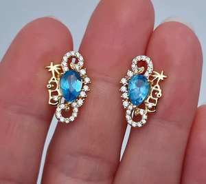 Pendientes de Topacio Azul Natural, Plata de Ley 925, Chapados en Oro de 14k, Hechos a Mano, Sin Níquel, Joyería Fina para Mujer, para Fiestas - Product Image 6