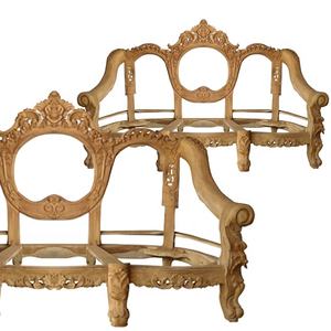 Marco de madera para sofá, silla de teca sin terminar, muebles de sala de estar, sala de estar, sofá sin terminar - Product Image 5