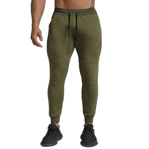 <b>High</b> Quality Heavyweight Cotton French Terry Joggers Casual Gym Sweatpants <b>Elastic</b> <b>Waist</b> Running Pockets <b>Trousers</b> - Product Image 1