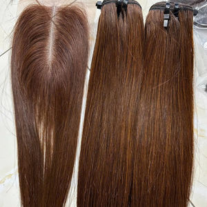 Vente en gros de frontaux et closures longs en cheveux humains vierges à 100 %, disponibles en différentes tailles, avec fermeture en dentelle - Product Image 1