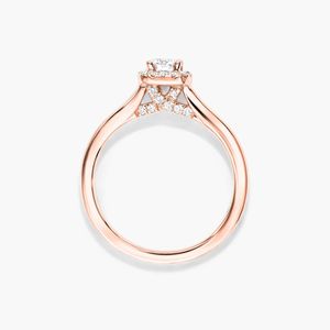 14K White Gold <b>Cushion</b> Halo Lab Grown Diamond Engagement <b>Ring</b> - Product Image 5