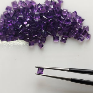Ametista Africana Natural, Corte Cuadrado Escalonado de 2.75MM, Gemas Sueltas, Gemas Rojas de Montaña, Púrpura, para Joyería - Product Image 1