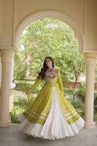 New trendy elegant navratri style fully stitched rayon chaniya choli with Gamthi work perfect for adults - Product Image 1