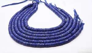 Cuentas facetadas de lapislázuli natural AAA en forma de disco, cuentas de piedras preciosas de lapislázuli natural en forma de neumático de 14 pulgadas para la fabricación de joyas - Product Image 6