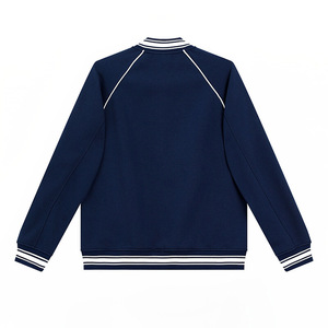 Chaqueta Varsity Azul Marino para Hombre, Estilo Preppy, Cuello Camisero, Cierre de Botones, Corte Regular, Prenda de Otoño, Tejido de Poliéster - Product Image 2