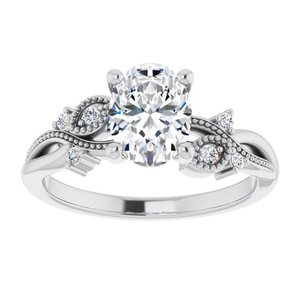 Anillo Solitario de Lujo con Moissanita de Corte Ovalado de 6x8mm, Plata de Ley 925, Chapado en Oro de 18K, Engaste de Garras, Certificado por Terceros - Product Image 1