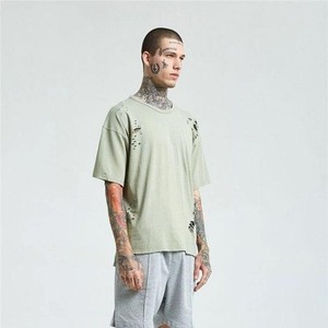 Wholesale Heavy Weight Tee Blank Oversize Distress T-Shirt Unisex <b>Box</b> Tshirt Custom Distressed Oversized Men T Shirts - Product Image 4