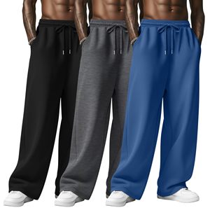 Wholesale <b>Mens</b> 100% Pure Cotton Loose Fit Baggy Sweatpants Drawstring Waistband Deep Pocket Casual <b>Trousers</b> For <b>Men's</b> - Product Image 3