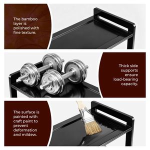 ชั้นวางรองเท้าไม้ไผ่แบบแบน 6 ชั้น สีดำ ขนาด 68*25*89 ซม. - โซลูชันการจัดระเบียบที่มีสไตล์ - Product Image 4