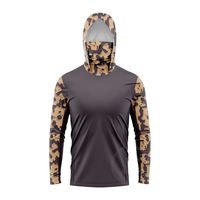 Chemise de pêche à manches longues pour homme, imprimée par sublimation, anti-UV, à capuche, bleue, séchage rapide, motif imprimé, compression – Meilleure vente