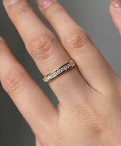 แหวนแต่งงานเพชรทรงกลมเพาะเลี้ยงในห้องปฏิบัติการ ชุดแหวนทองคำแท้ 14K หรูหรา สำหรับงานรับปริญญา งานเลี้ยงฉลอง ของขวัญสำหรับเธอ - Product Image 2