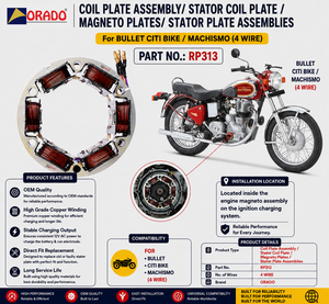 Bobina de Estator de 4 Cables para Motocicleta Bullet Citi Bike Machismo, Repuestos de Alta Calidad para Motocicletas de Dos Ruedas, Calidad de Exportación, India - Product Image 5