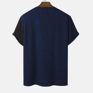 T-shirts décontractés pour hommes en coton 100% de haute qualité, à manches régulières, col rond, teinture unie, tissu respirant en toile, anti-plis - Product Image 5