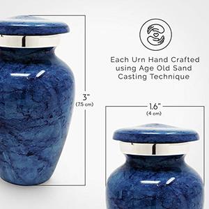 Imperial Aluminum <b>Keepsake</b> <b>Memorial</b> Urn Funeral Ash Container Crafted With Artistic Polished Finish And Fine Detailing - Product Image 3