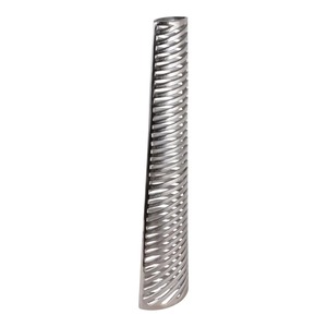 Vase de table en métal géométrique moderne, design industriel fait main, finition argentée, hauteur 39 cm, sculpture décorative - Product Image 5