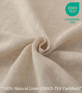 Eco-Friendly High Quality Plain Hotel Use 100% Linen 5-Piece Set Includes 1 Duvet Cover 1 <b>Flat</b> 1 Fitted Sheet 2 Pillowcases - Product Image 5