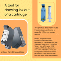 Kit de recharge d'encre avec outil d'aspiration après remplissage pour cartouche d'encre TIJ pour HP 45 51645 Sojet 22S 51S Anser S2 JS10 – Encre de remplacement