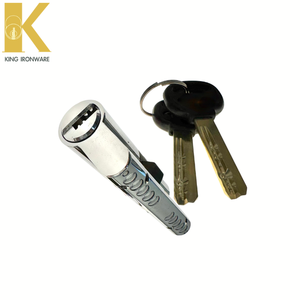 Serrure à clé maîtresse de qualité supérieure, sécurité européenne, avec 3 clés, cylindrique, chromé brillant, entraxe de 60 mm pour porte - Product Image 1