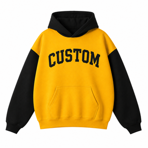 Custom Letter Print <b>Oversized</b> Hooded Sweatshirt Men's Blue Black Sleeve Casual Autumn Wear Fleece Knitted <b>Hoodie</b> - Product Image 4