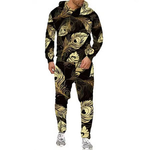 Ensemble de survêtement pour homme en tissu doux 100% polyester, personnalisé, imprimé par sublimation numérique, deux pièces, vêtements de sport, survêtement pour homme par sublimation - Product Image 3