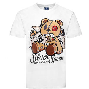 Camisetas con Estampado Gráfico de Oso de Dibujos Animados, Bordado y Apliques de Algodón, Personalizadas al por Mayor de Fábrica - Product Image 4