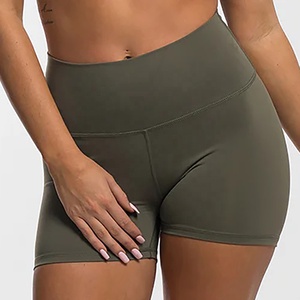 Vêtements de yoga et de fitness pour femmes, taille haute, couleur unie, sportifs, en tissu tissé, spandex, polyester, écologiques, personnalisables, coupe classique - Product Image 3