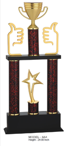 • Premium big metal <b>trophy</b> designed for prestigious championship awards. - Product Image 1