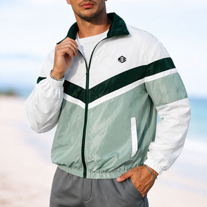 Trendy <b>Lightweight</b> Color Block Windbreaker Nylon <b>jacket</b> for men Streetwear Custom Logo Nylon Sports Outerwear for Wholesale Bulk - Product Image 3