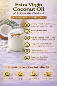 Aceite de Coco Virgen Extra, Aceite Portador Natural, Aceite Hidratante Puro para el Cuidado de la Piel, Cabello y Rostro, Antienvejecimiento, Ilumina la Piel, Suministro a Granel - Product Image 2