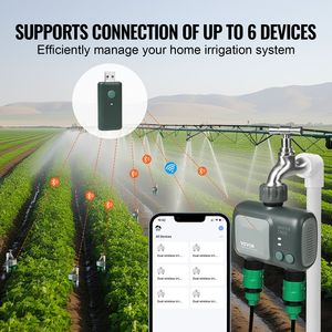 WiFi 스프링클러 타이머 2 콘센트 스마트 황동 입구 수도꼭지 2.4Ghz WiFi 블루투스 음성 제어를 통해 급수 정원 물 타이머 - Product Image 3