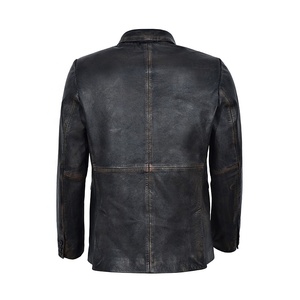 Balazer en cuir pour hommes, nouveau style vintage, noir bronze classique en peau de mouton véritable, grande taille - Product Image 6