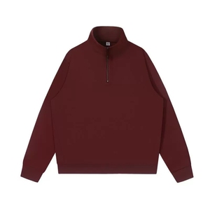 Custom Factory Half <b>Zipper</b> Sweatshirts Hoodies Mock Neck Zip up Sweatshirts for Men High Quality Cotton Sweatshirts OEM ODM - Product Image 1