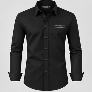 Chemise habillée blanche en popeline pour homme avec logo brodé – Chemise formelle blanche pour homme avec broderie - Product Image 4