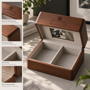 Caja de Almacenamiento de Joyas de Madera Maciza de Primera Calidad con Forro de Terciopelo Suave, Estuche Organizador de Madera Hecho a Mano para Anillos, Collares, Pulseras - Product Image 4