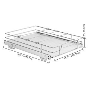 Tiroirs coulissants robustes en acier 12,5 po (largeur) x 16,5 po (profondeur) x 3,5 po (hauteur) pour armoire, étagères de garde-manger, chambre et rangement alimentaire - Product Image 5