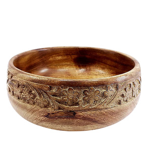 Tazón de mezcla de madera de mango pequeño único con manos de madera para ensaladas, frutas o cereales, diseño personalizado, suministro de cocina de madera al por mayor - Product Image 4