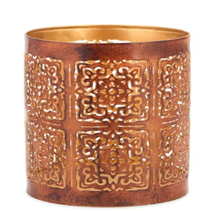 Brown Metal Cutwork Moroccan Votive Holder New Design Metal Votive Candle Holders Cylindrical Metal Candle Votive Holder - Product Image 1