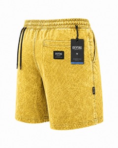 Men's Washed <b>Polyester</b> Bermuda <b>Shorts</b> Mid Waist Drawstring Casual With Pockets Breathable Men Acid Wash <b>Shorts</b> OEM - Product Image 6