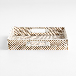 Set of handweaving rattan tray container sustainable wooden trays manufacturer direct cost - Product Image 6