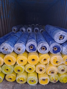 Rouleaux de bâche bleue et jaune, tissu tissé imperméable, usage extérieur, poids moyen, couleur unie, style simple - Product Image 1