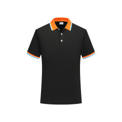 Polo de Algodón Gris para Hombre, Manga Corta, Color Sólido, Transpirable, Informal, Tejido de Punto, Corte Regular, Cuello con Ribete Azul - Product Image 5