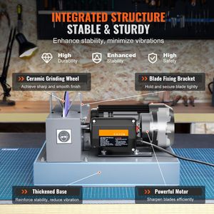 Afilador de Cuchillas para Cortacésped de Banco de 1HP y 750W con Rueda de Cerámica de 9 Pulgadas, Accesorio para Afilar Cuchillas de Cortacésped - Product Image 1