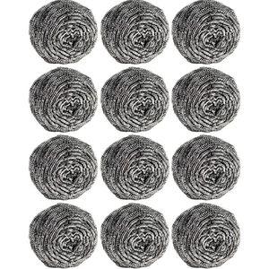 Set di 12 Spugne in Lana d'Acciaio per Pulizia di Piatti, Pentole, Forni, Griglie e Lavelli, Tamponi in Acciaio Inox per Cucina 12 Pollici - Product Image 1