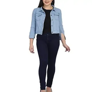 Streetwear Premium Quality <b>Long</b> Stretch <b>Denim</b> <b>Jacket</b> for Women Winter Cotton Jean <b>Jacket</b> OEM Manufacturer Plus Size <b>Denim</b> <b>Jacket</b> - Product Image 3