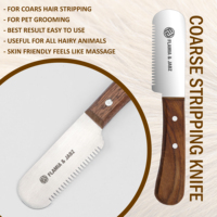 Couteau à démêler Flamia & Jabz pour chien, couteau à démêler pour peigne à chien de type terrier, peignes en acier inoxydable pour renard, chat, chien, cheval, peignes en bois