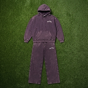 Conjunto de Sudadera Oversize Lavada Personalizada y Pantalones Anchos de Felpa para Mujer, Chándal de Algodón Estilo Urbano OEM ODM - Product Image 5